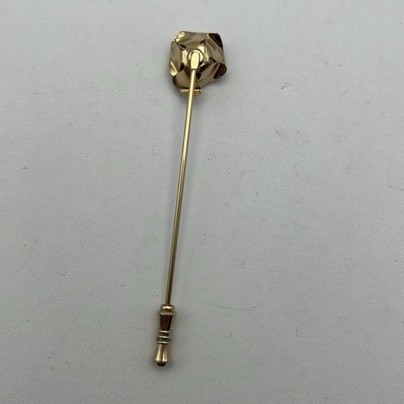 Set of 3 pins and 1 screw back earrings gold tone romantic romantic rose leaves - Picture 7 of 13